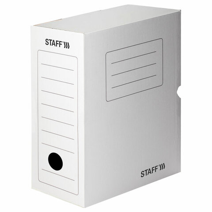 Короб архивный с клапаном А4 (260х325 мм), 150мм, до 1400л. микрогофрокартон, Белый Стафф
