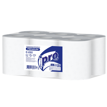 Полотенца бумажные рулонные "Protissue", 2 слоя 150 м/6 вл С222