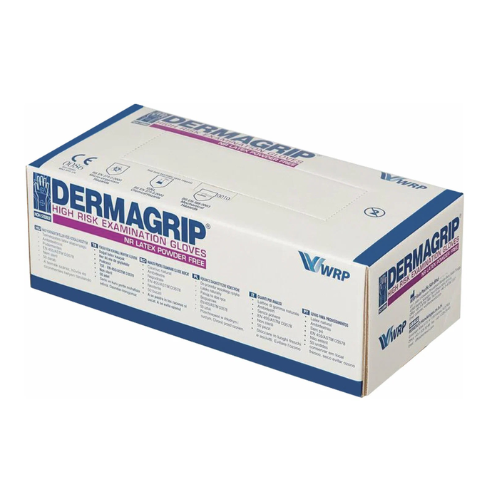 Перчатки DERMAGRIP HIGH RISK с удл манжетой латексн.нестер. неопудр, 25 пар (8  1/2L) ЧЗ