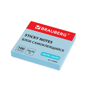 Блок самоклеящийся (стикеры) 76*76 мм, 100 листов, голубой