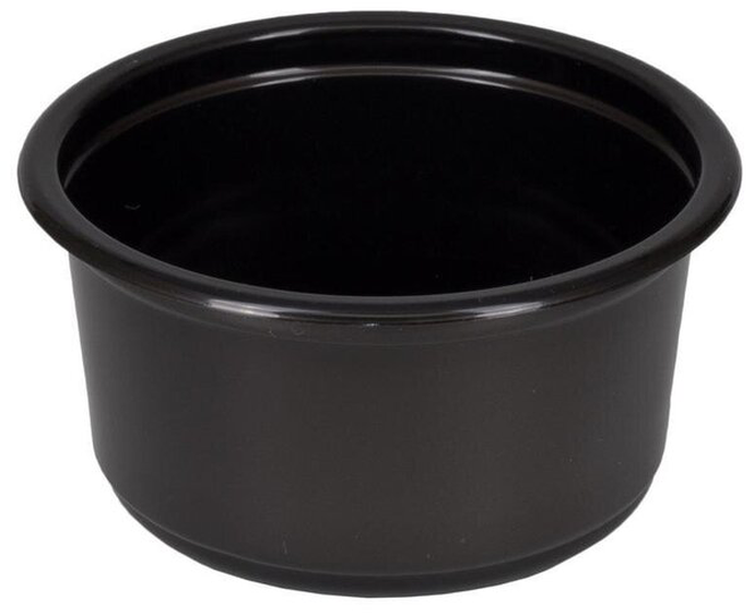 Контейнер круглый 350 мл д-115 мм, без крышки, черный ПП (крышка 9709)*500