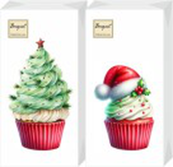 Салфетки бумажные декоративные 33х33,1/8 2 слоя, 20 л. Bouquet Original de Luxe "Новогодние пирожные