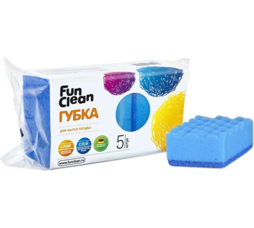 Губка для посуды Fun Clean, 5 шт