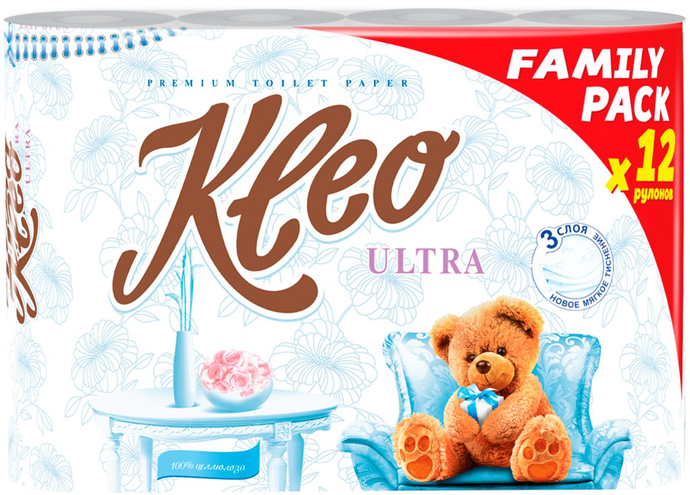 Т.бумага  "Kleo" Ultra 3-сл.12 рул./вл.7 С185