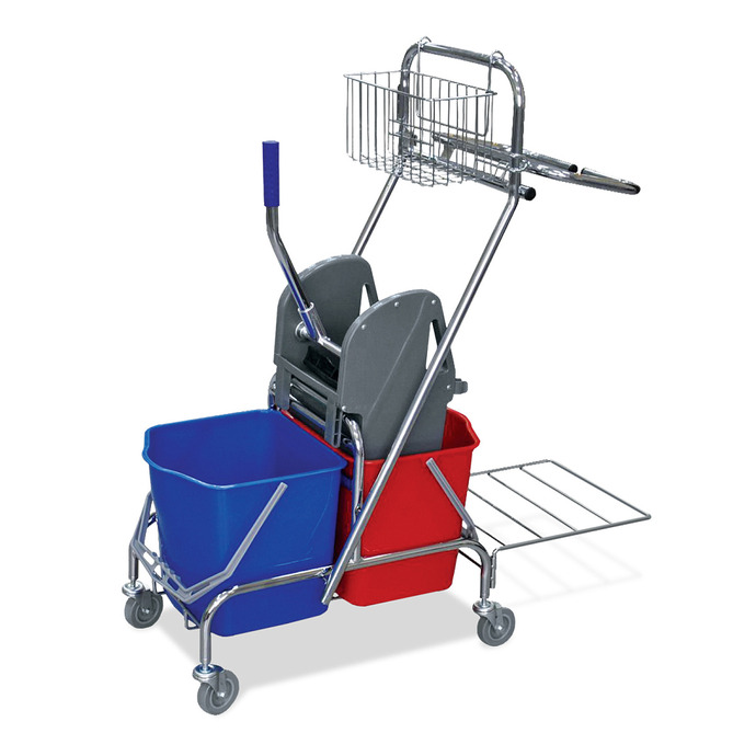 Двойная уборочная тележка, 34л (2*17л).