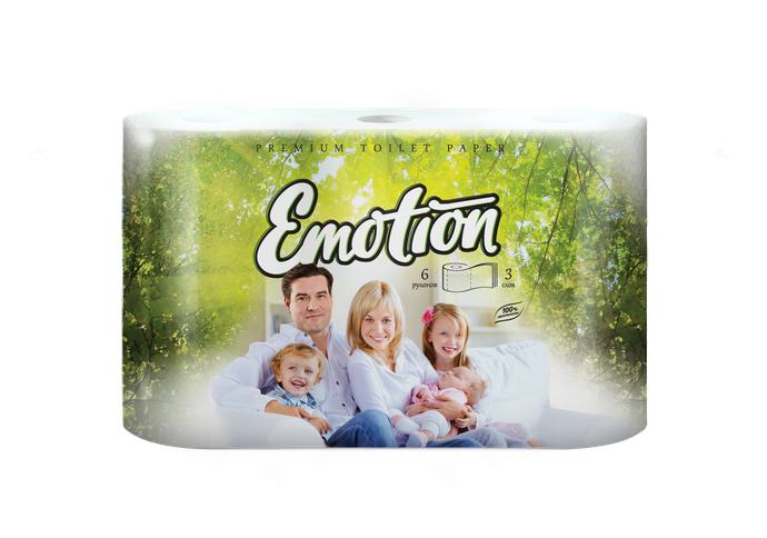 Туалетная бумага Мягкий знак Emotion 3-сл. 6 рул./вл.12 С107
