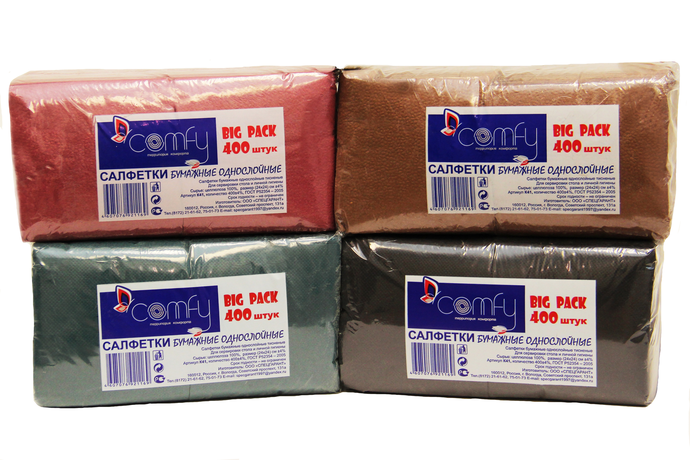 Салфетка Comfy БигПак тонированная 350 л./вл.15