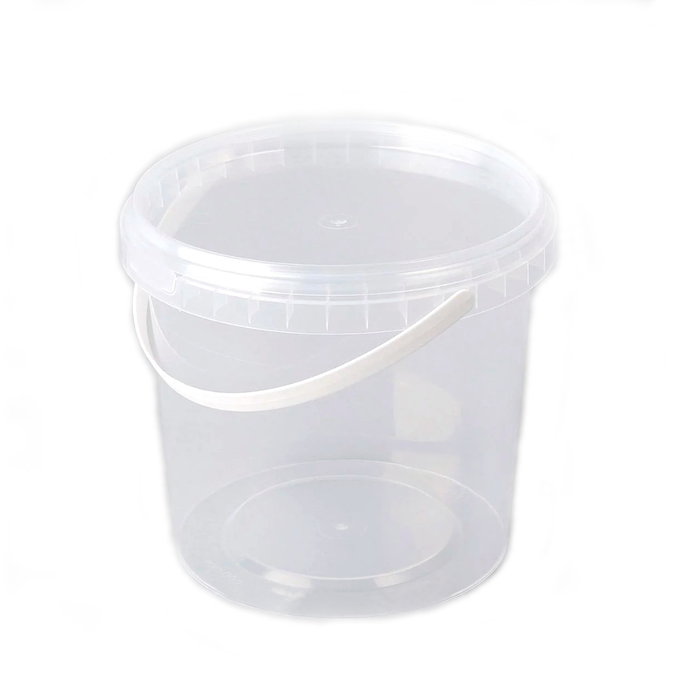 Ведро 1 литр прозрачн. с крышкой h-120 d - 130 CИТИ 270шт в коробке