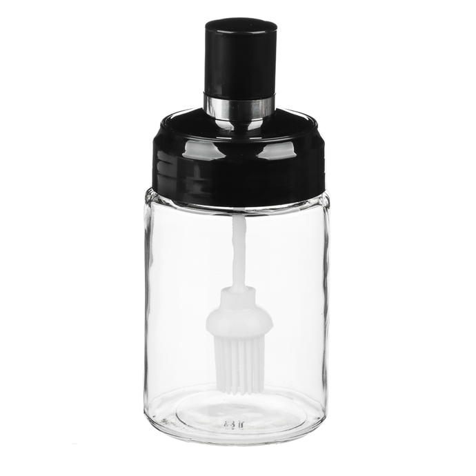 Банка для масла с кисточкой, 14,5х6,5см, стекло