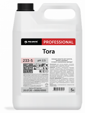 Tora (Тора) 5л*4 шт/кор Моющее средство для туалетов, ванных и душевых, готовый к применению препар.