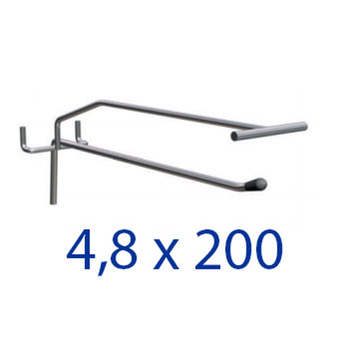 Крючок перф с ц/держ 200*4,8 хром (кратно 10шт)