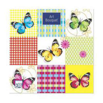 Салфетки Art Bouquet  "Бабочки на клетке" 33х33 , 3 слоя .20л/вл.12