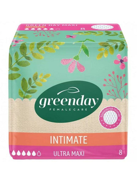 Прокладки женские INTIMATE GREEN DAY 8 шт Ultra  MAXI  Dry  *24