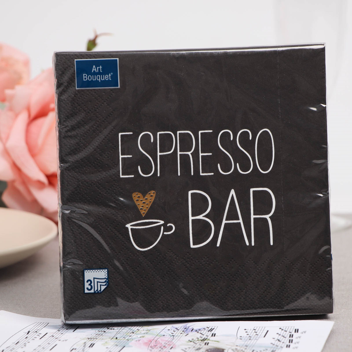 Салфетки Art Bouquet  "Espresso bar" 33х33 , 3 слоя .20л/вл.12