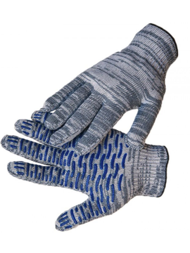 Перчатки 10 класс (6) с ПВХ, серые