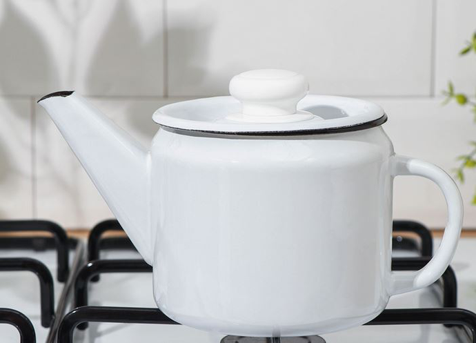 Чайник, 1 л, без деколи, индукция, цвет белый