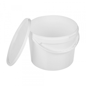 Банка (ведро)+Крышка 5,8 л д.220 Белое с пломбой с белой пластиковой ручкой (пакет)