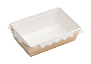 Салатник (крафт) 400 мл, 120/145х85/95х45 с прозрачной крышкой