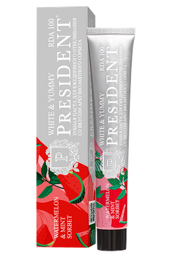 Зубная паста PRESIDENT® White & Yummy Арбузно-мятный сорбет 75г