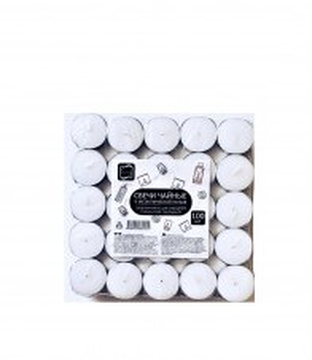 Свеча чайная в гильзе белая 100/1000