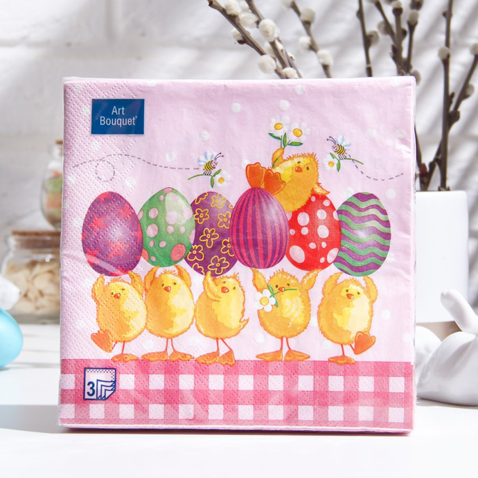 Салфетки  Art Bouquet "Жонглеры" 33х33 3 сл.,20л/вл.12