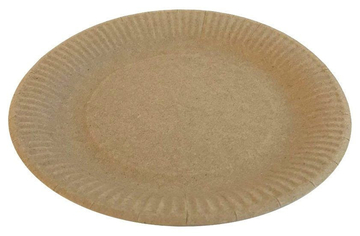 Тарелка бумажная одноразовая, круглая, d 18 см, крафт неламинированная, 150 шт/уп, 600шт/кор