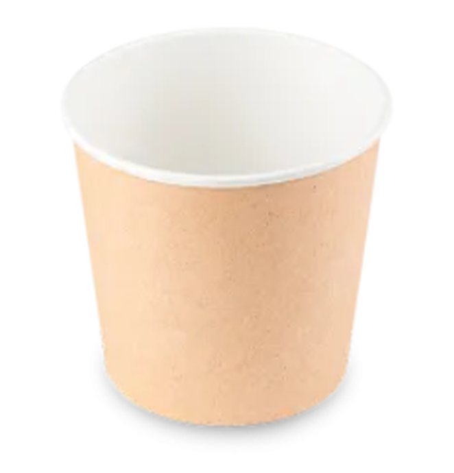 Контейнер бумажный с круглым дном 500мл (d100) Round Bowl крафт высокий (крышка 24-17241)