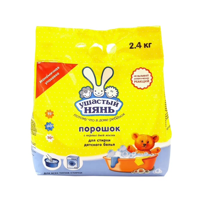 Порошок стиральный "Ушастый нянь" 2,4 кг/6шт