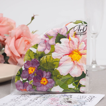 Салфетки Art Bouquet RONDO  "Цветочное ассорти" 3 сл.12л/вл.15