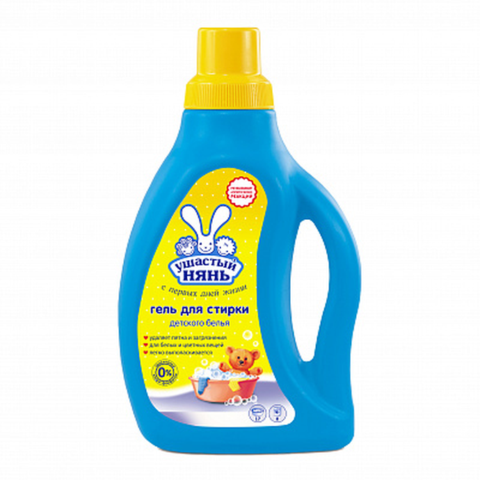Н/к Гель д/стирки  УШАСТЫЙ НЯНЬ    1200 мл. Детский   (жидкий)     *11