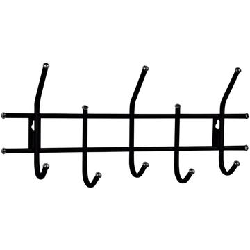 Вешалка настенная Стандарт 2/5 (в220*ш475*г95мм), 5 крючков, металл, черная, ш/к 30592