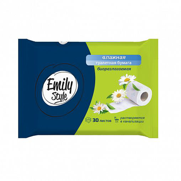 Emily Style Влажная РАСТВОРЯЮЩАЯСЯ туал. бумага 30шт  *15*35