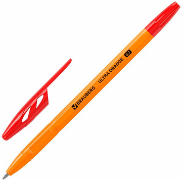 Ручка шариковая BRAUBERG ULTRA ORANGE, красная, 0,7мм