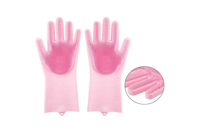 Хозяйственные многофункциональные силиконовые перчатки Рыжий кот HM26209, 092439