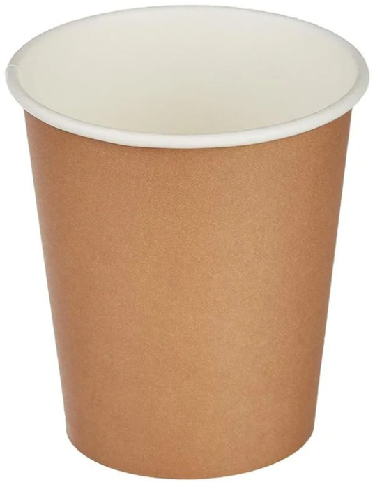 Стакан 250 мл бумажный однослойный Д=80мм  крафт (по 50)