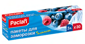 PACLAN ПАКЕТЫ ДЛЯ ЗАМОРОЗКИ 3Л, 25Х32 СМ 30 шт/упак.