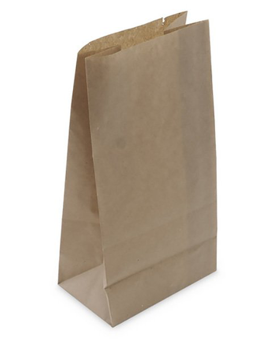 Пакет бумажный с прямоугольным дном "А",120*80*240*, коричневый