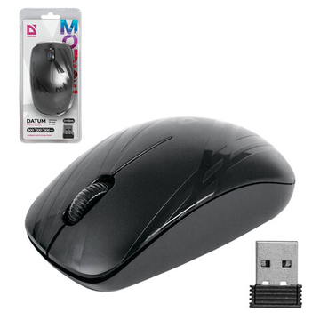 Мышь беспроводная, 2 кнопки+1 колесо-кнопка, лазерная, черная