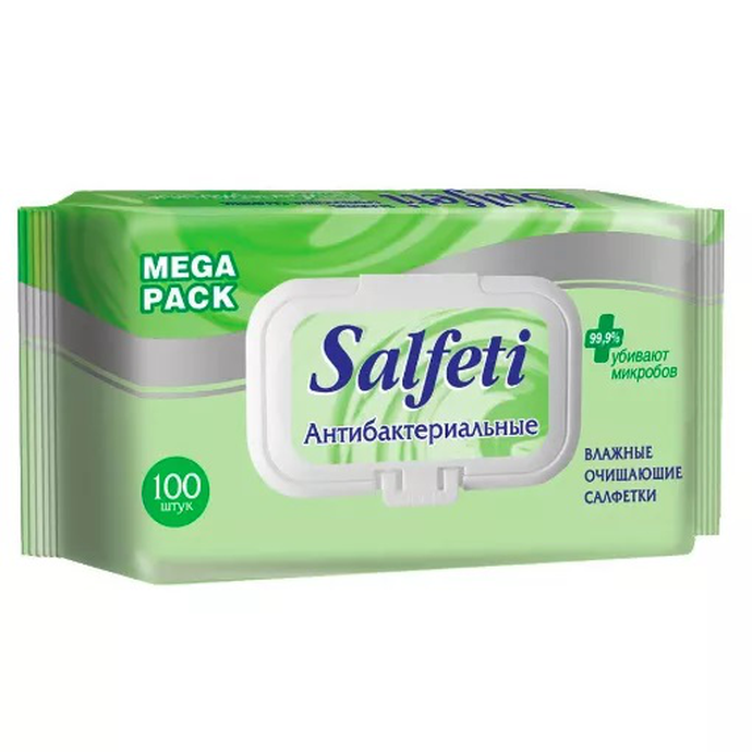 Влажные салфетки Salfeti antibac mega pack №100 влажные салфетки антибак с клапаном арт.48839