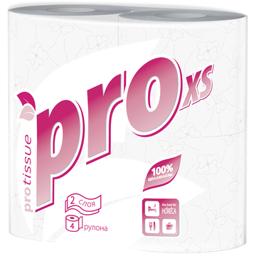 Бумага туалетная  PRO 2 слоя 4 рул, 18 м/24 вл С177