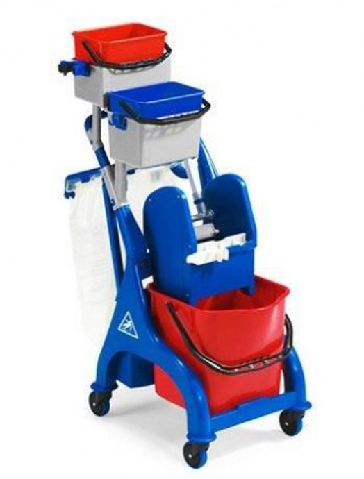 Тележка ACG уборочная 1 ведро 25л. 2*4л. держатель мешка универсальный механический отжим