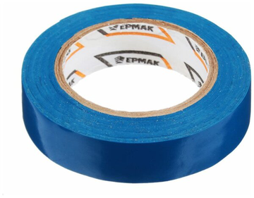 ЕРМАК Изолента ПВХ в/с синяя, шир. 15+-2мм, 7,5 м, толщ 0,2мм