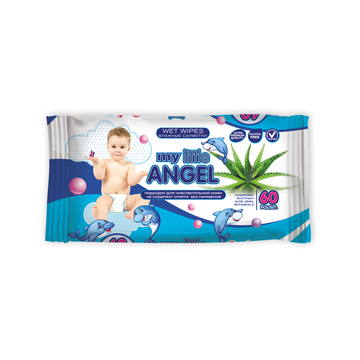 Влажные салфетки My Little Angel Алоэ Вера 60л./вл.24 (синяя)