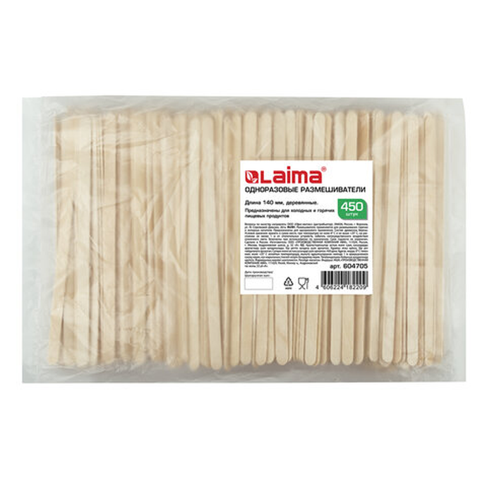 Одноразовые размешиватели для чая и кофе, компл 450 шт, деревяные