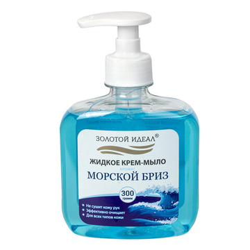 Крем-мыло жидкое 300г. Золотой Идеал Млоской бриз, дозатор