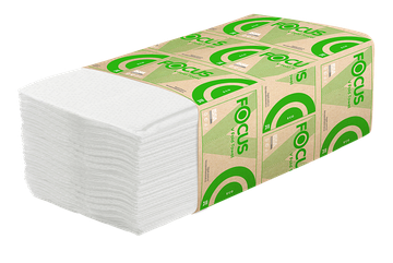 Листовые бумажные полотенца Focus Eco, 1 слой, V сложение - 15 пачек по 200 листов