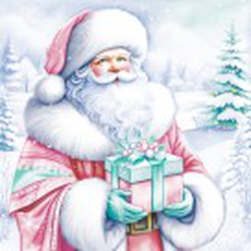 Салфетки бумажные декоративные Bouquet de Luxe 24х24 3 слоя 25л "Дедушка Мороз" /15