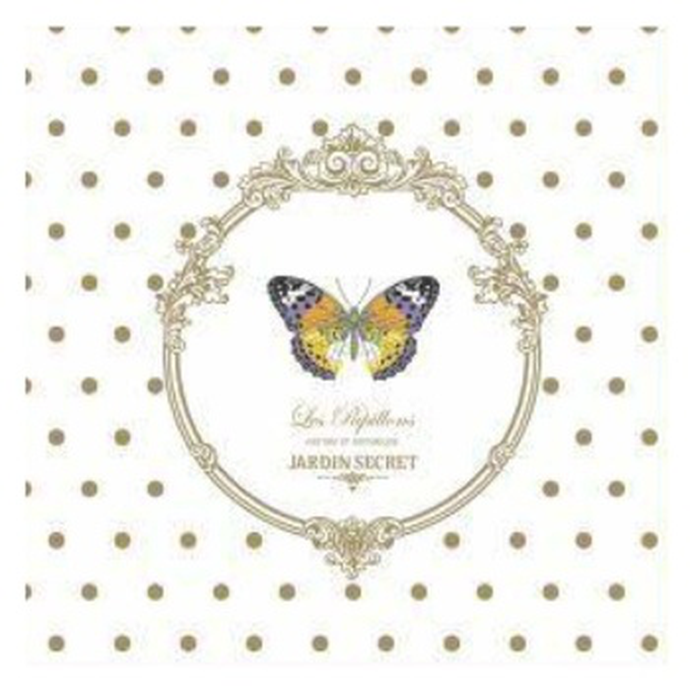 Салфетки Art Bouquet  "Бабочки де люкс" 33х33 , 3 слоя .20л/вл.12