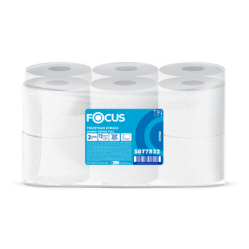 Туалетная бумага с центральной подачей Focus Jumbo 5077832 center pull с 12 рулонов по 207 м ВЛ.12