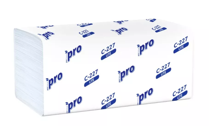 Полотенца бумажные листовые PRO  200л. 1 слой 22*21/вл.20 С227